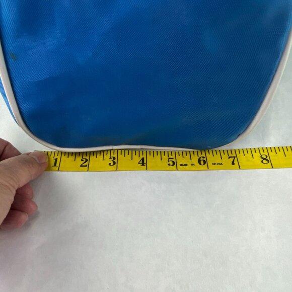 Vintage Speedo Footed Gym Travel Zip Bag Blue and White - Picture 15 of 15